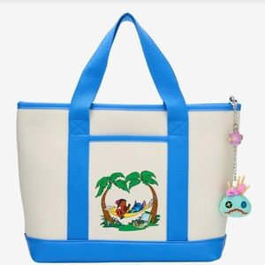 Her Universe Lilo And STITCH  Blue and White Tote Bag with Tropical Design BNWT.